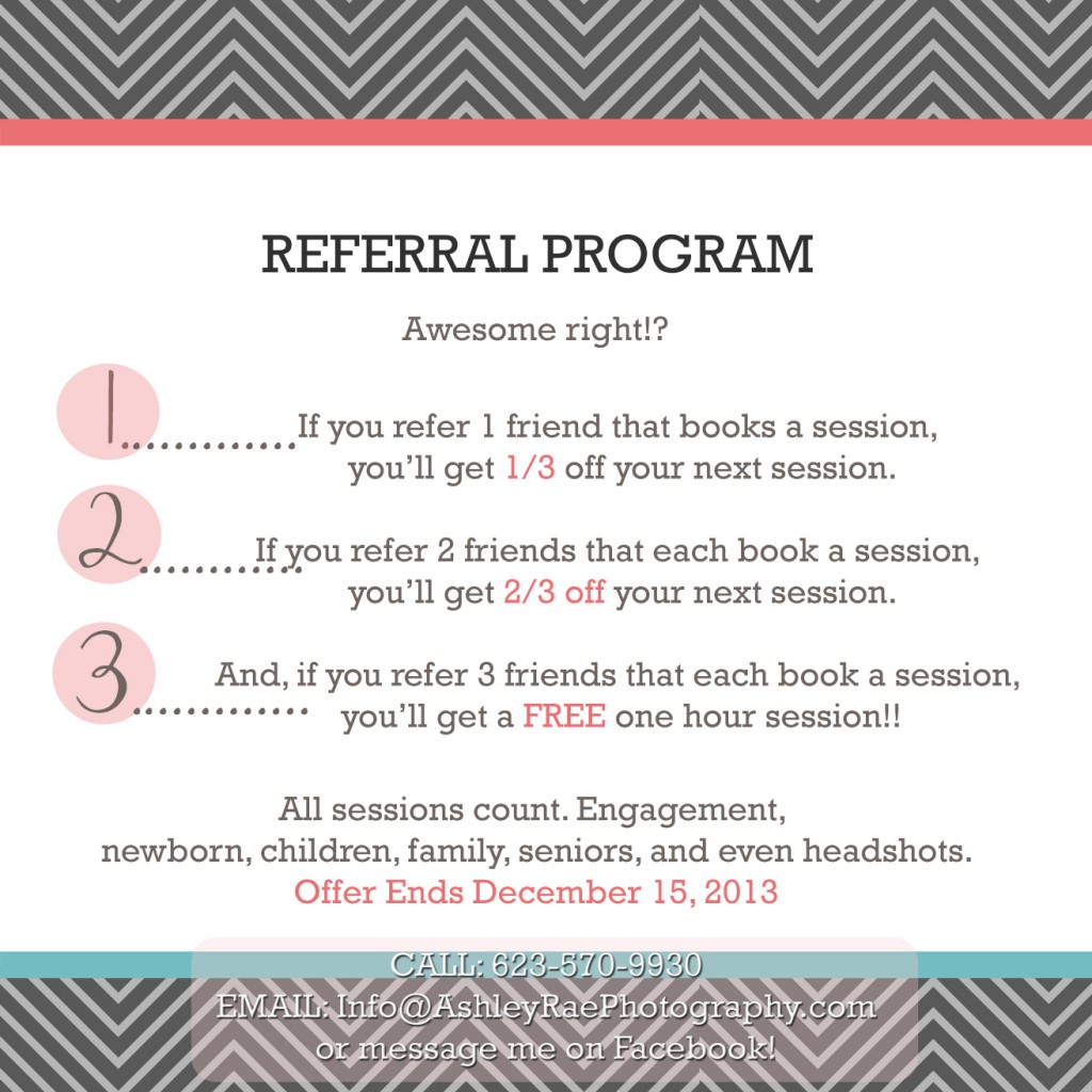 Photography Referral Program Photography Referral Program
